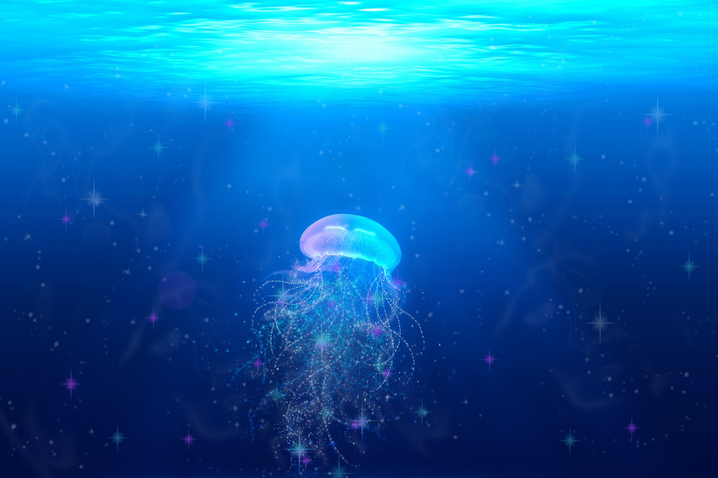медуза подводный мир плавать