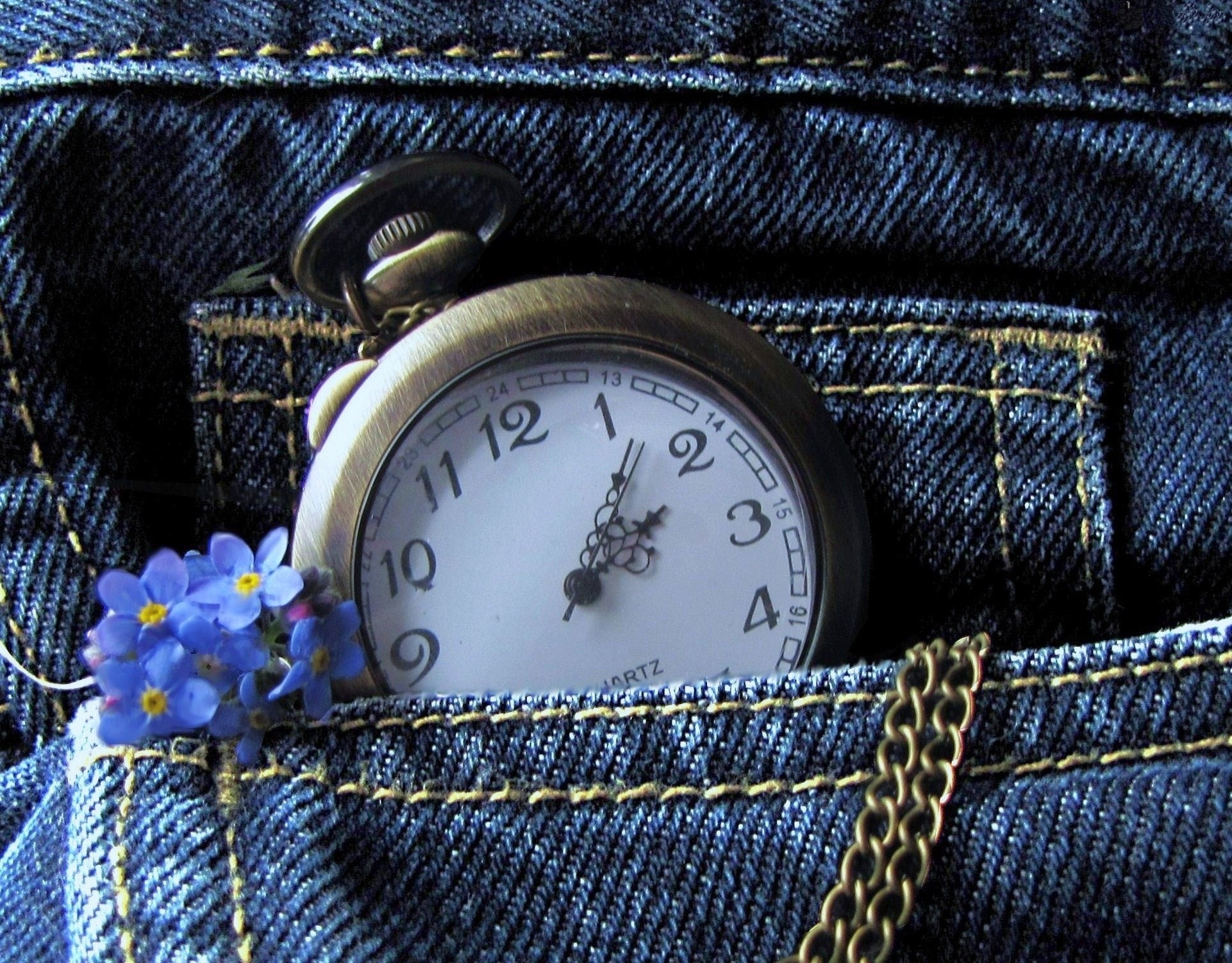 джинсы карман цепочка Часы